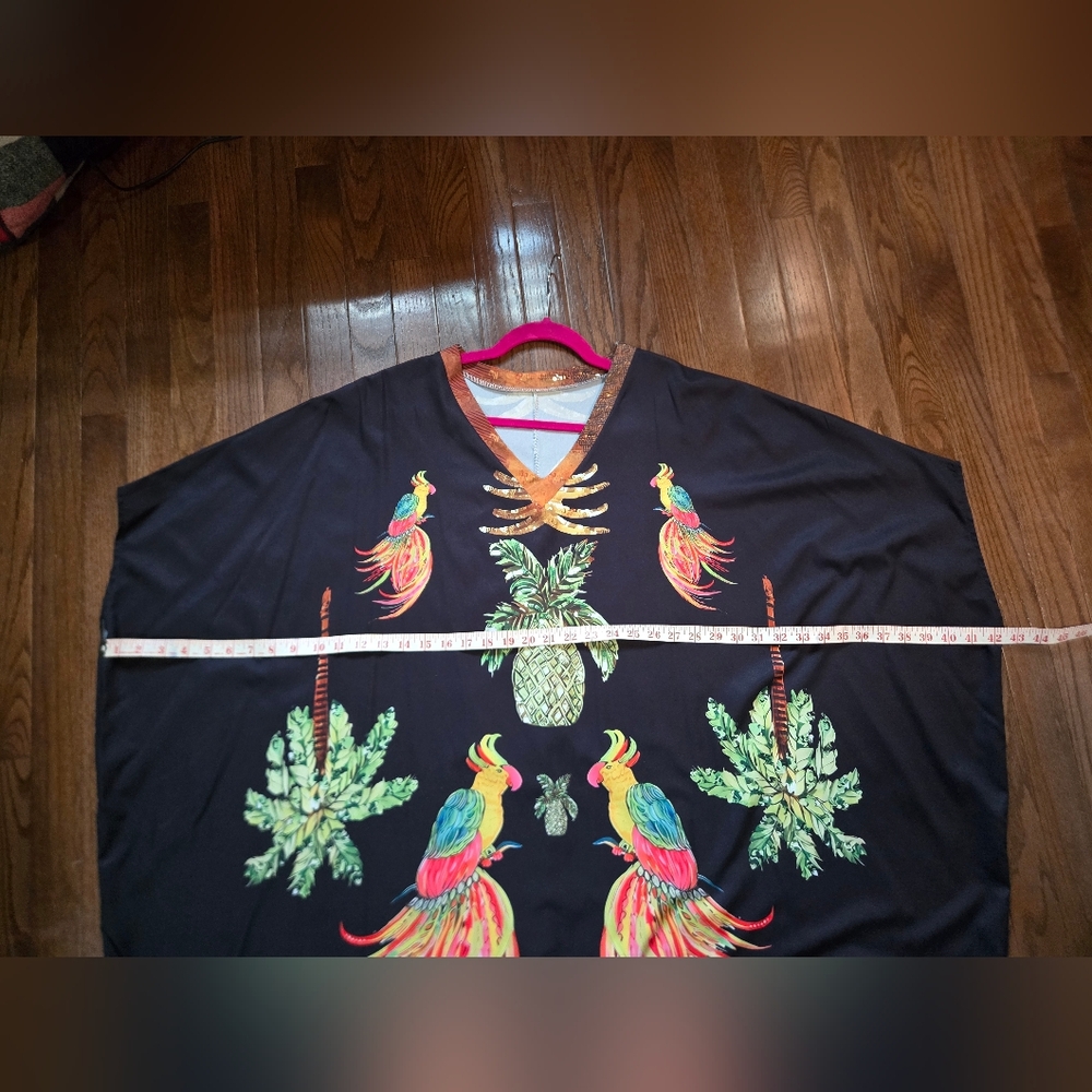Like NEW Black Tropical Print Maxi Dress - Picture 6 of 7